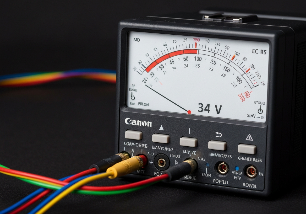 Multimeter showing 12.7V reading on a 12V golf trolley battery indicating full charge