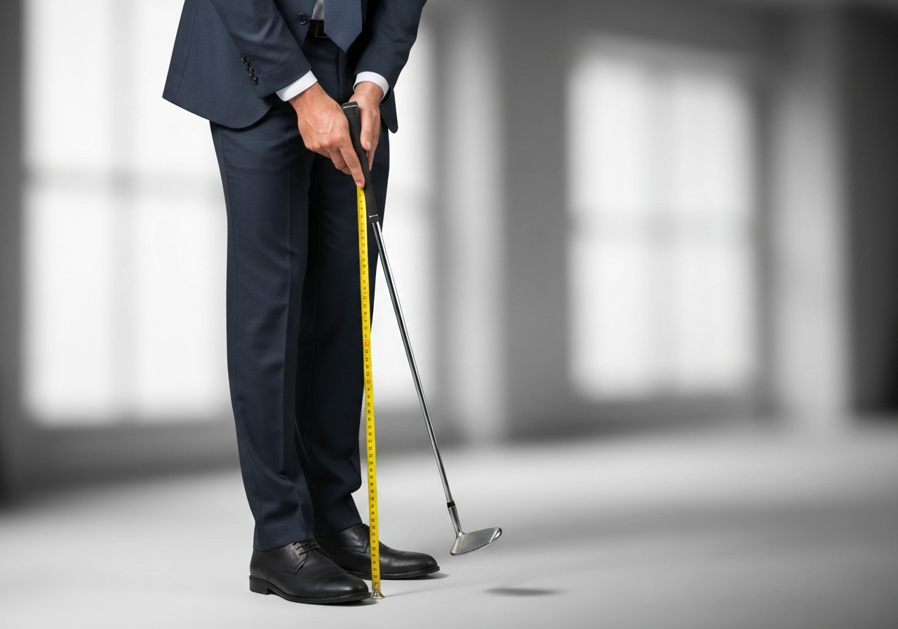 Measuring golf club length using USGA method