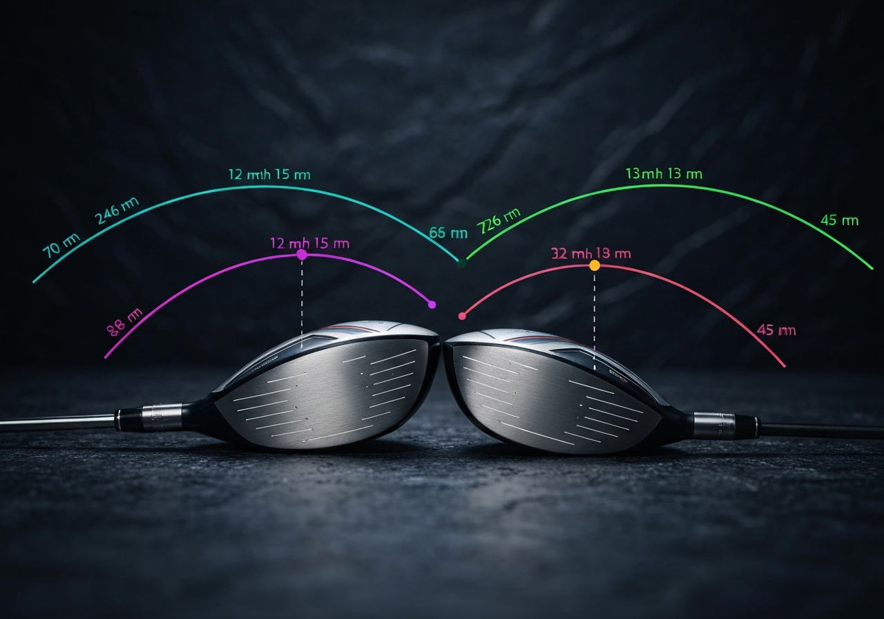 Launch angle and distance comparison graphic for Callaway Edge driver