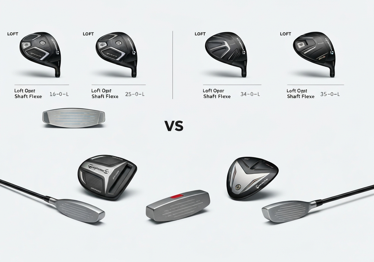 Loft and shaft options comparison chart TaylorMade 2026 vs 2024