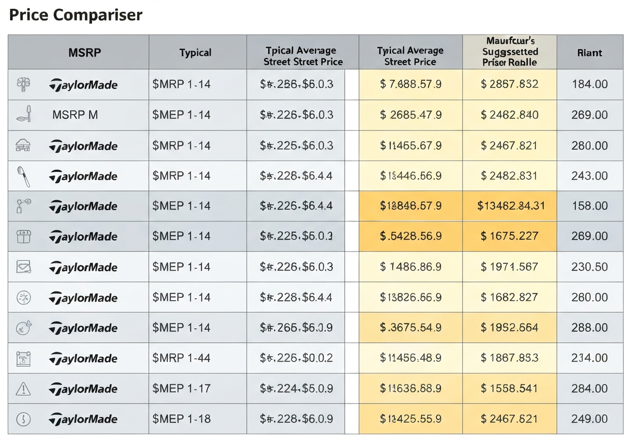 TaylorMade iron pricing 2026 across retailers