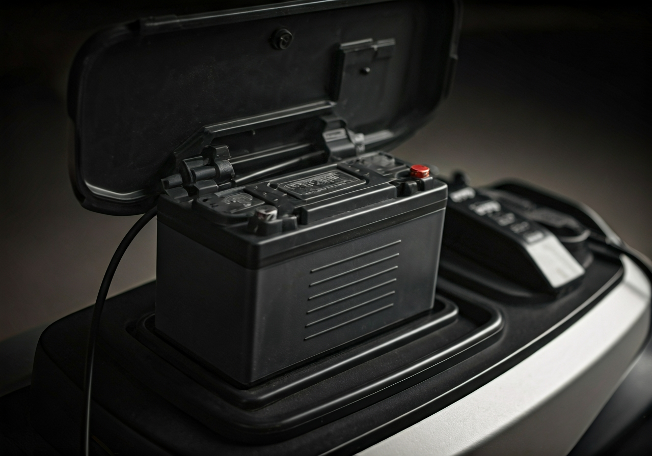 Lithiumâion battery pack of a hillbilly golf trolley on charger