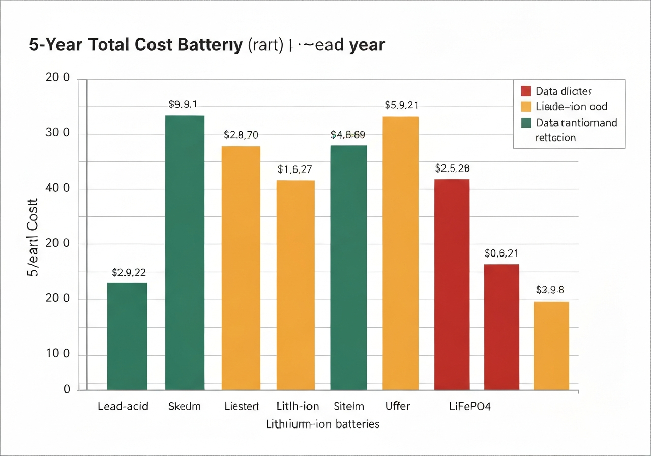 Five-year cost comparison of golf trolley battery types
