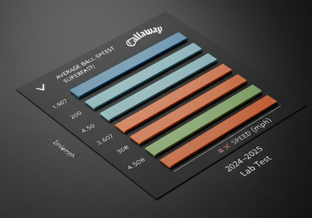 Ball speed comparison chart: Callaway Superfast vs competitors