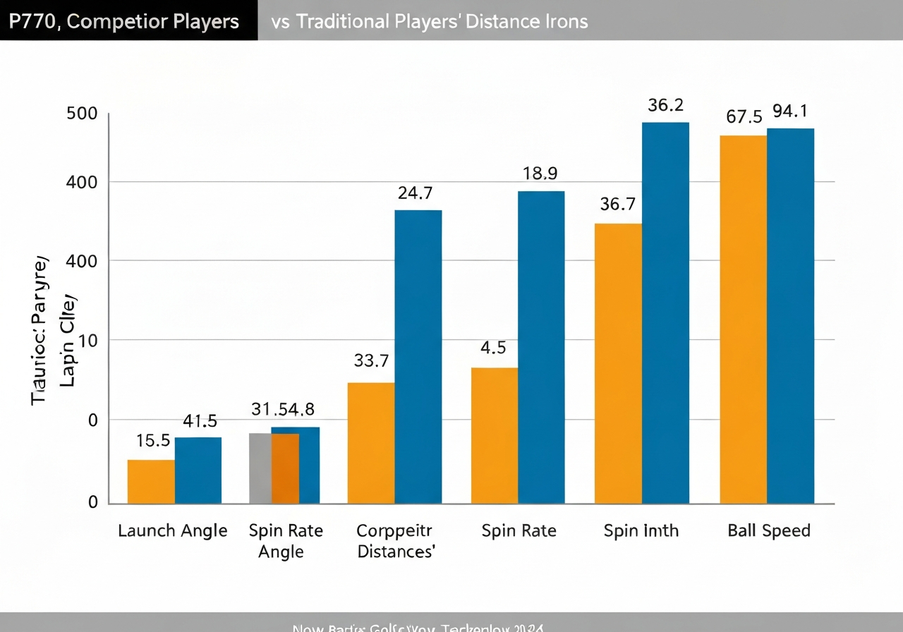 Performance comparison chart of TaylorMade P770 irons versus traditional blade irons