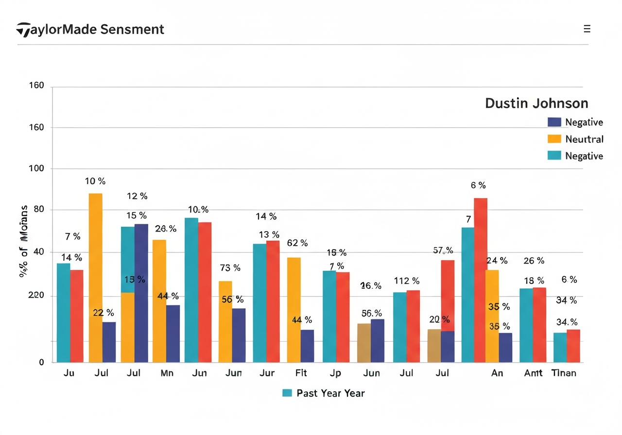 Social media sentiment Taylormade Dustin Johnson 2025-2026
