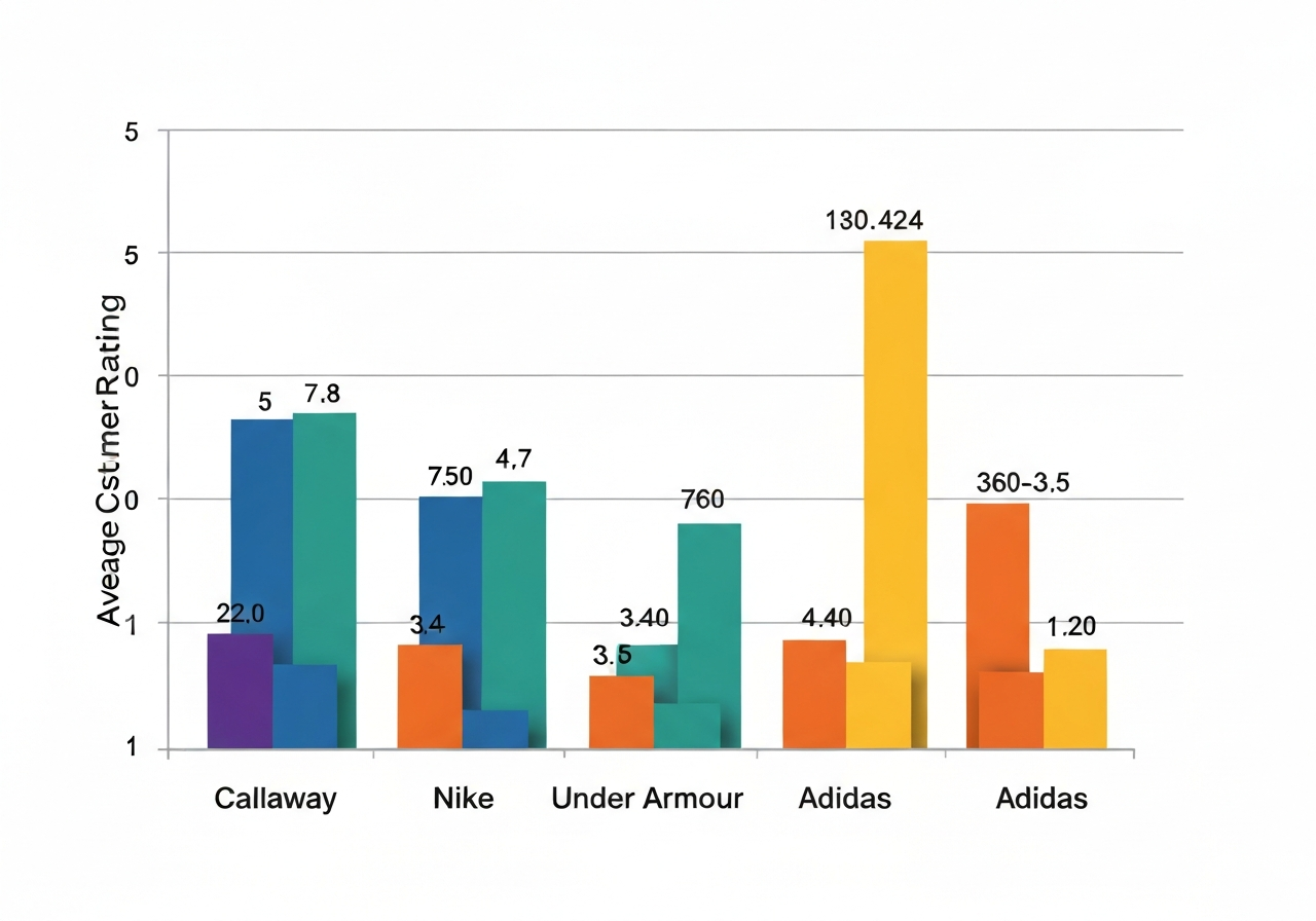 Customer rating comparison of major golf apparel brands 2026