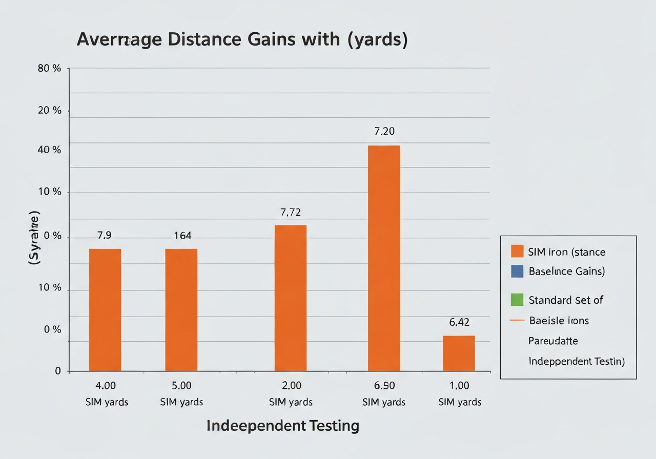 Distance gain chart Taylormade SIM irons independent test