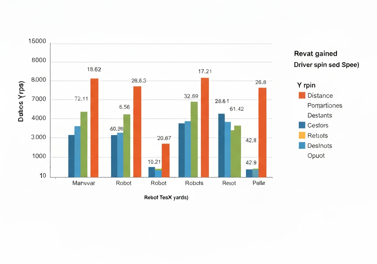 Performance comparison chart: Callaway Reva distance and spin vs. rival women