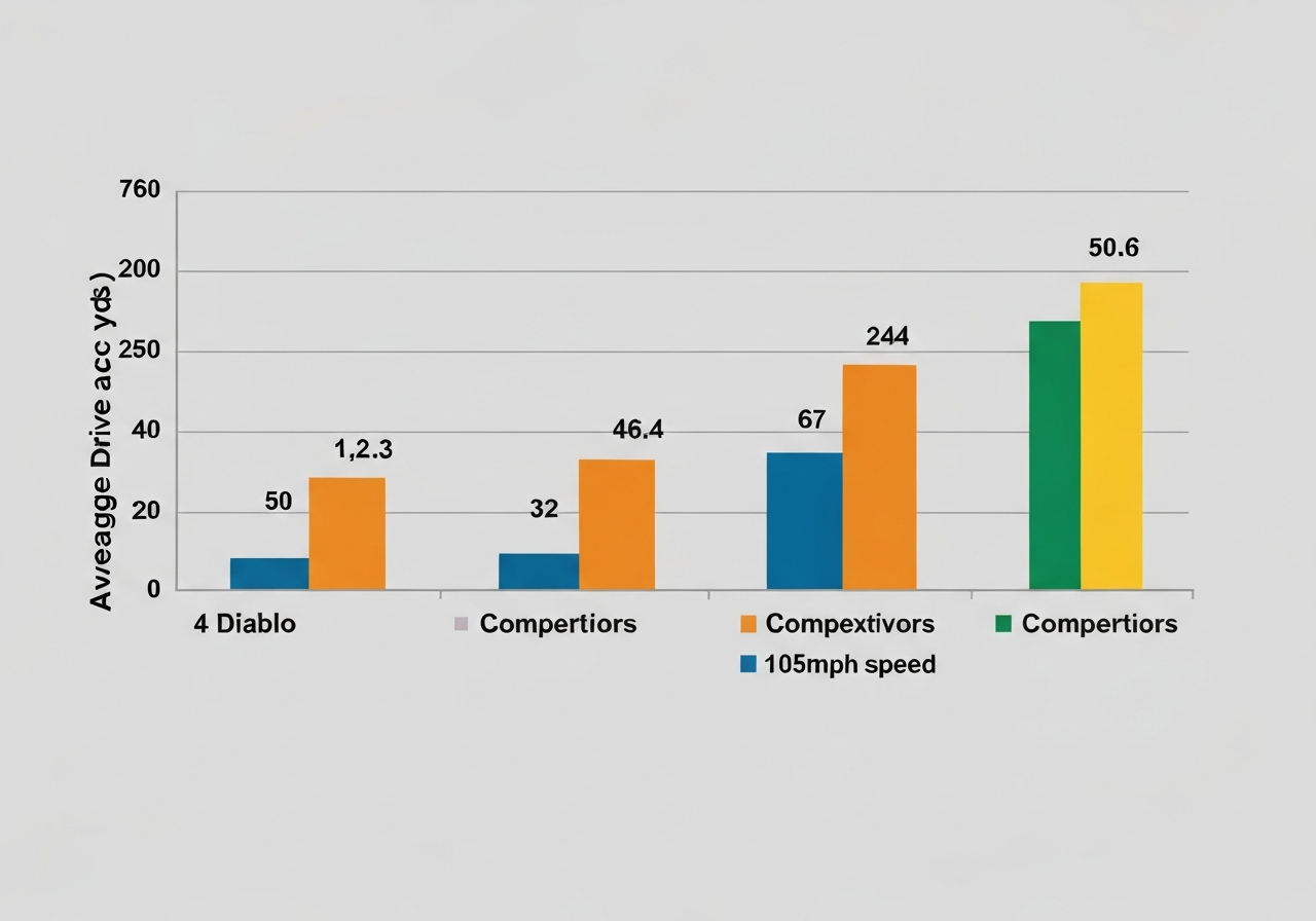 Distance comparison bar chart: Callaway Diablo vs. competitors
