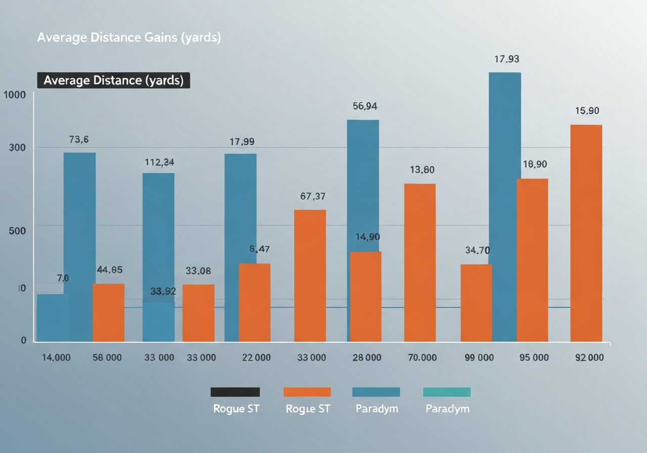 Callaway Rogue ST vs Paradym: Head-to-Head Comparison (2026) 1 Distance performance graph Rogue ST vs Paradym 2026