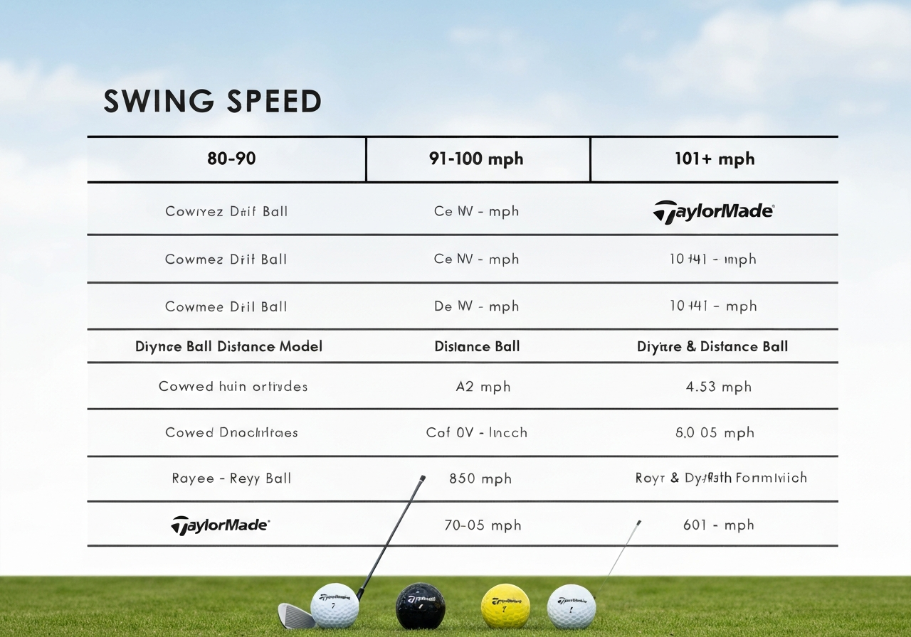 Are TaylorMade Distance Balls Good? Performance Insights (2026) 2 Swing speed to TaylorMade distance ball recommendation chart