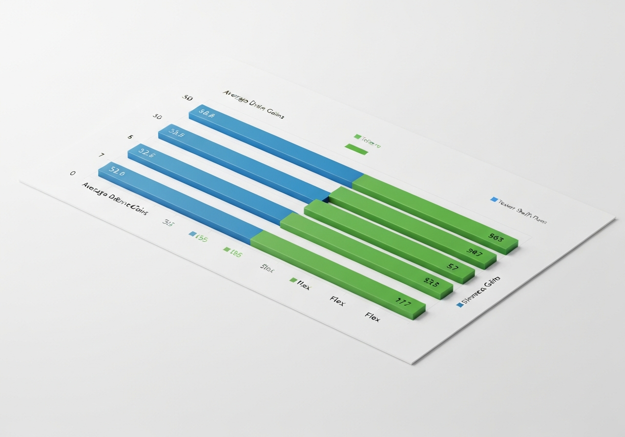 Distance gain chart by shaft flex for Rogue ST irons