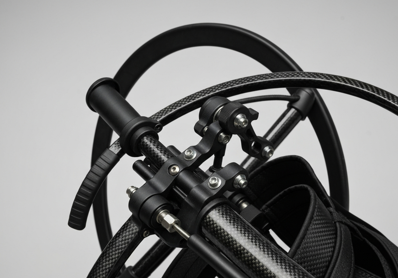 Best Heavy-Duty Golf Trolley for Tour Bags (2026): Top Picks, Reviews & Buying Guide 1 Close-up of brake system and carbon fiber frame on heavy-duty golf trolley