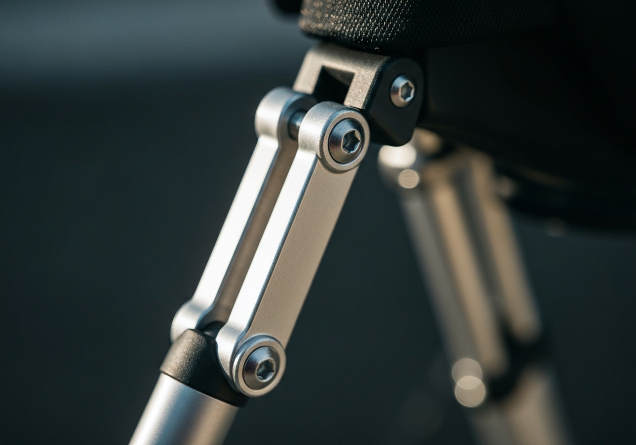 Stand bag leg lock mechanism closeup
