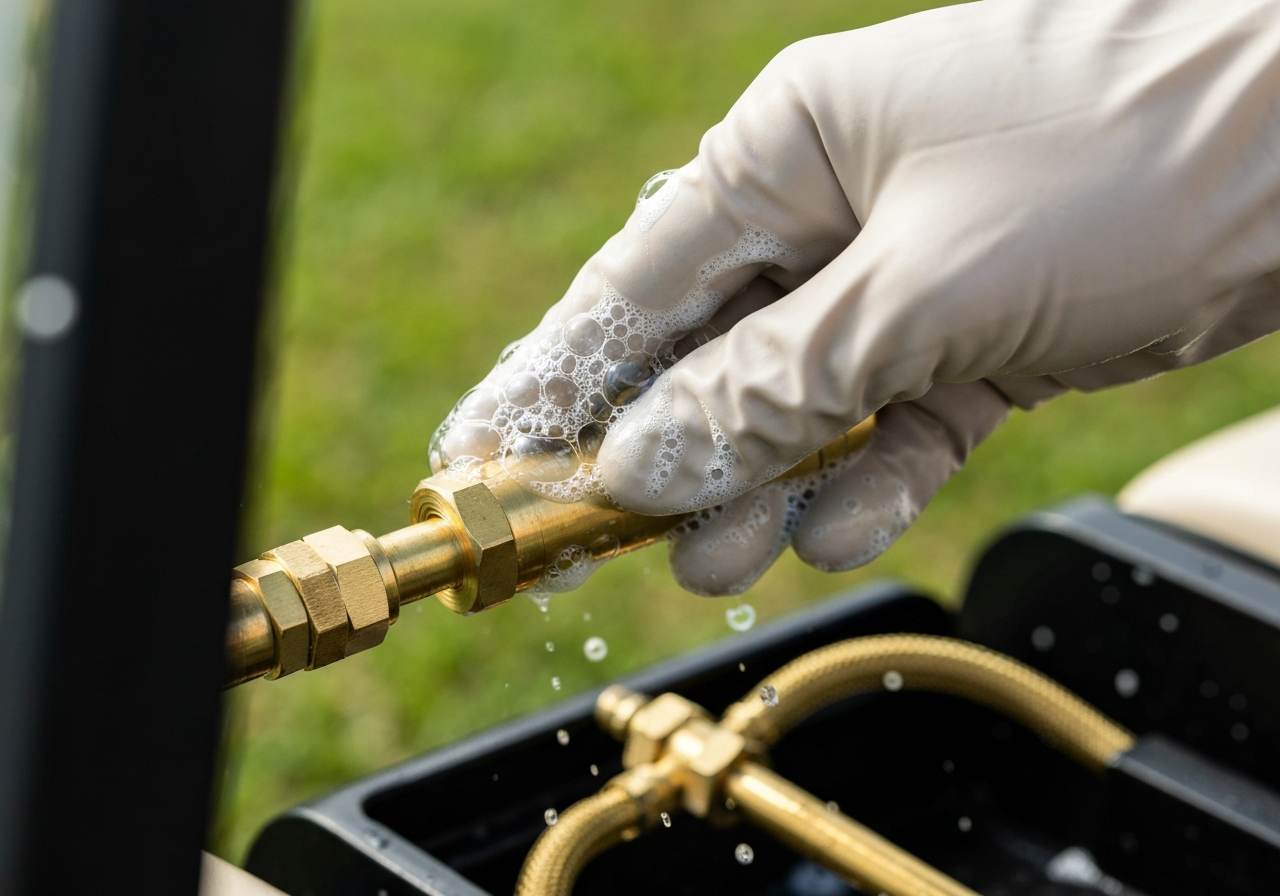 How to Install Air Bag Suspension on a Golf Cart: Step-by-Step DIY Guide (2026) 2 Leak test with soapy water on air suspension fitting