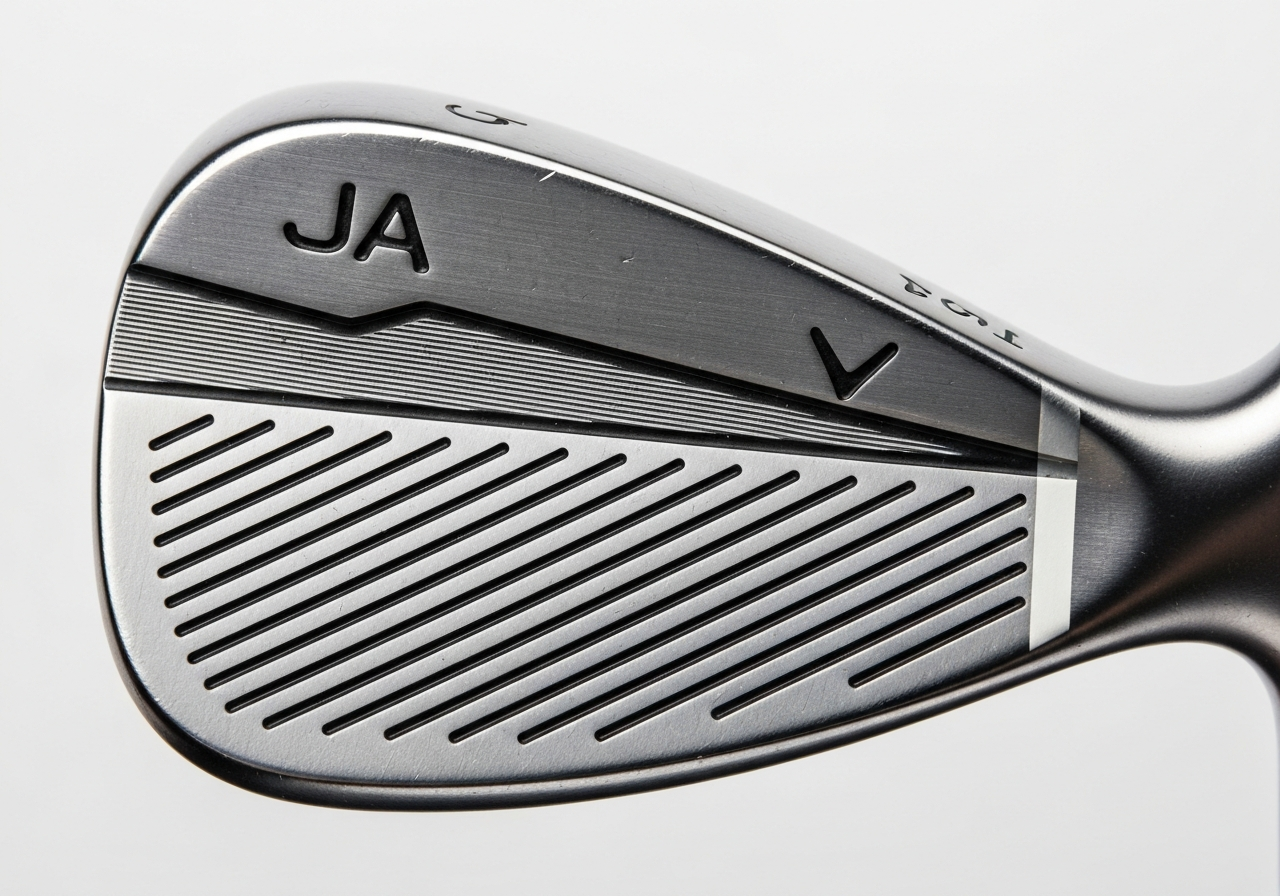 Close-up of Callaway JAWS wedge face with grooves