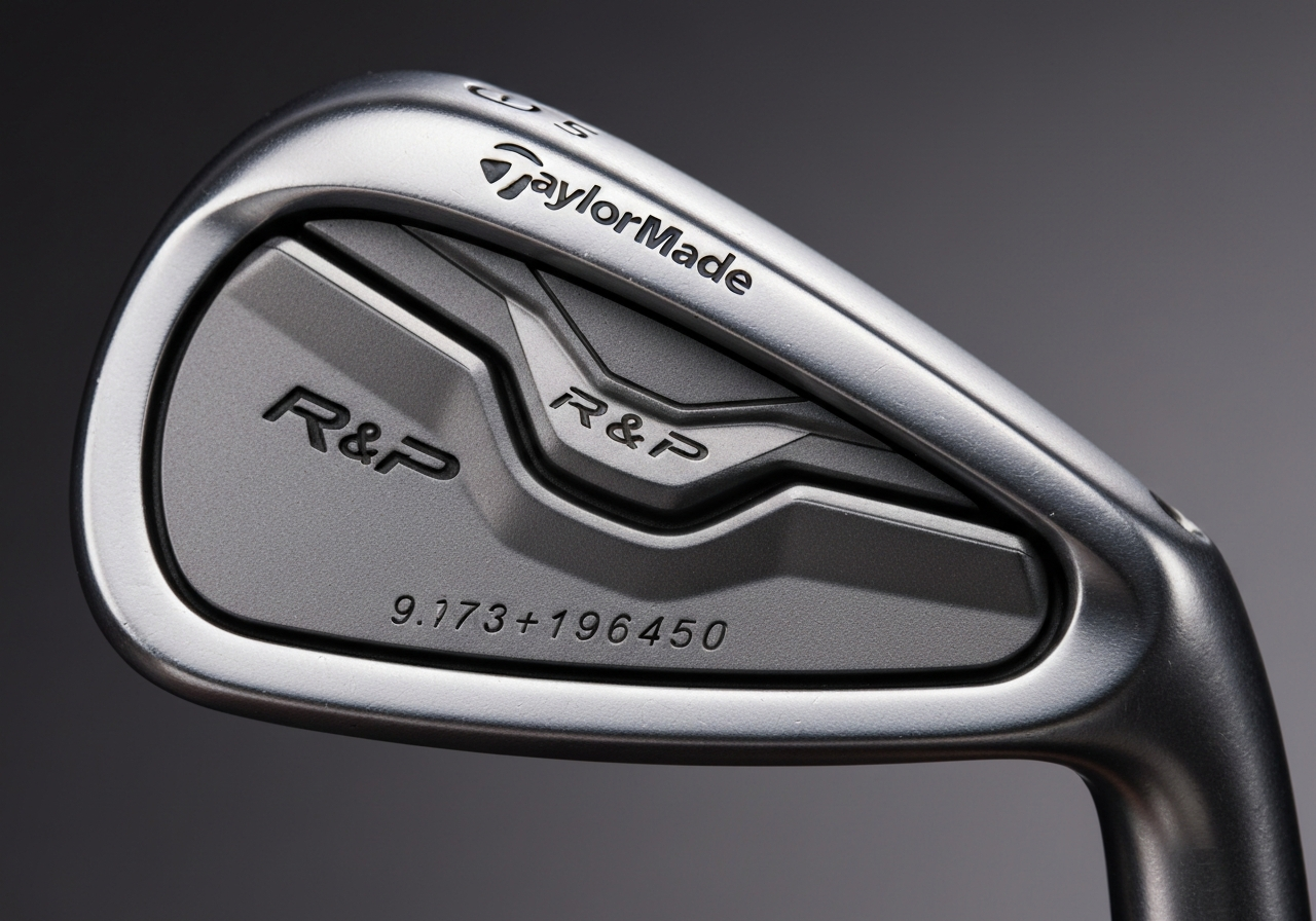 Laserâetched serial number on the hosel of a Taylormade RAC TP iron