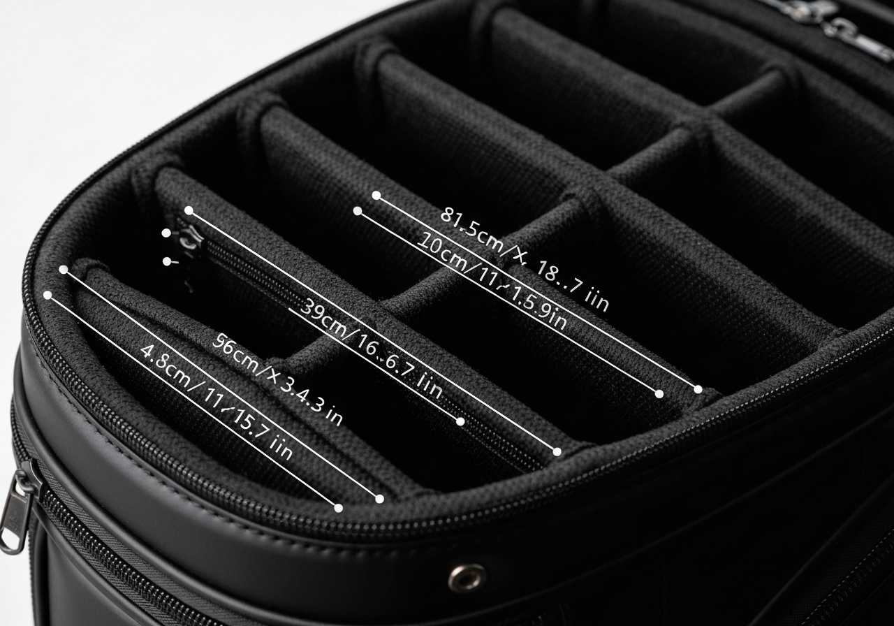 Vessel Lux Cart Bag Review: Premium Features Unveiled (2026) 1 Vessel Lux Cart Bag pocket dimensions close up