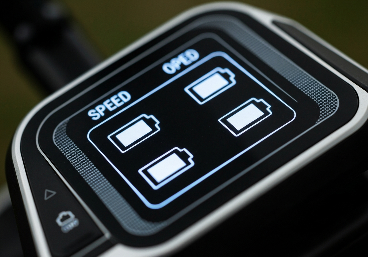 Digital display on Power Bug Sport golf trolley