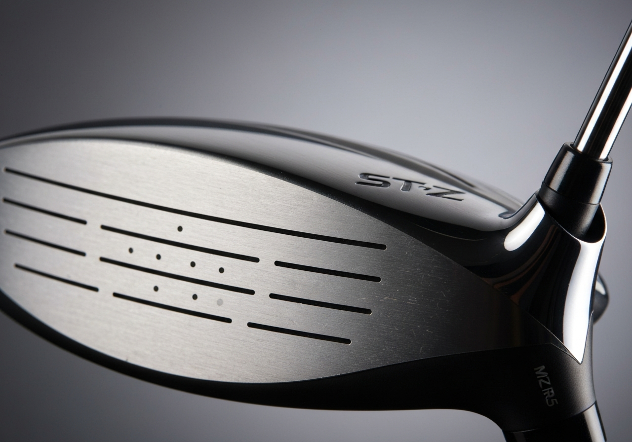 Mizuno STâZ driver face with visible grain flow forging pattern