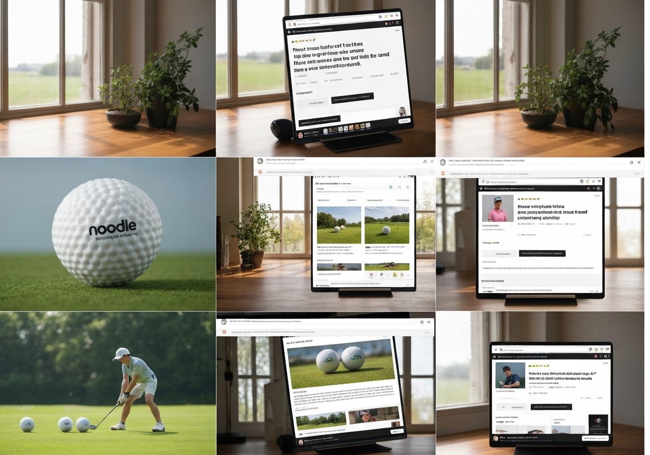 Golfer review collage for Noodle golf balls