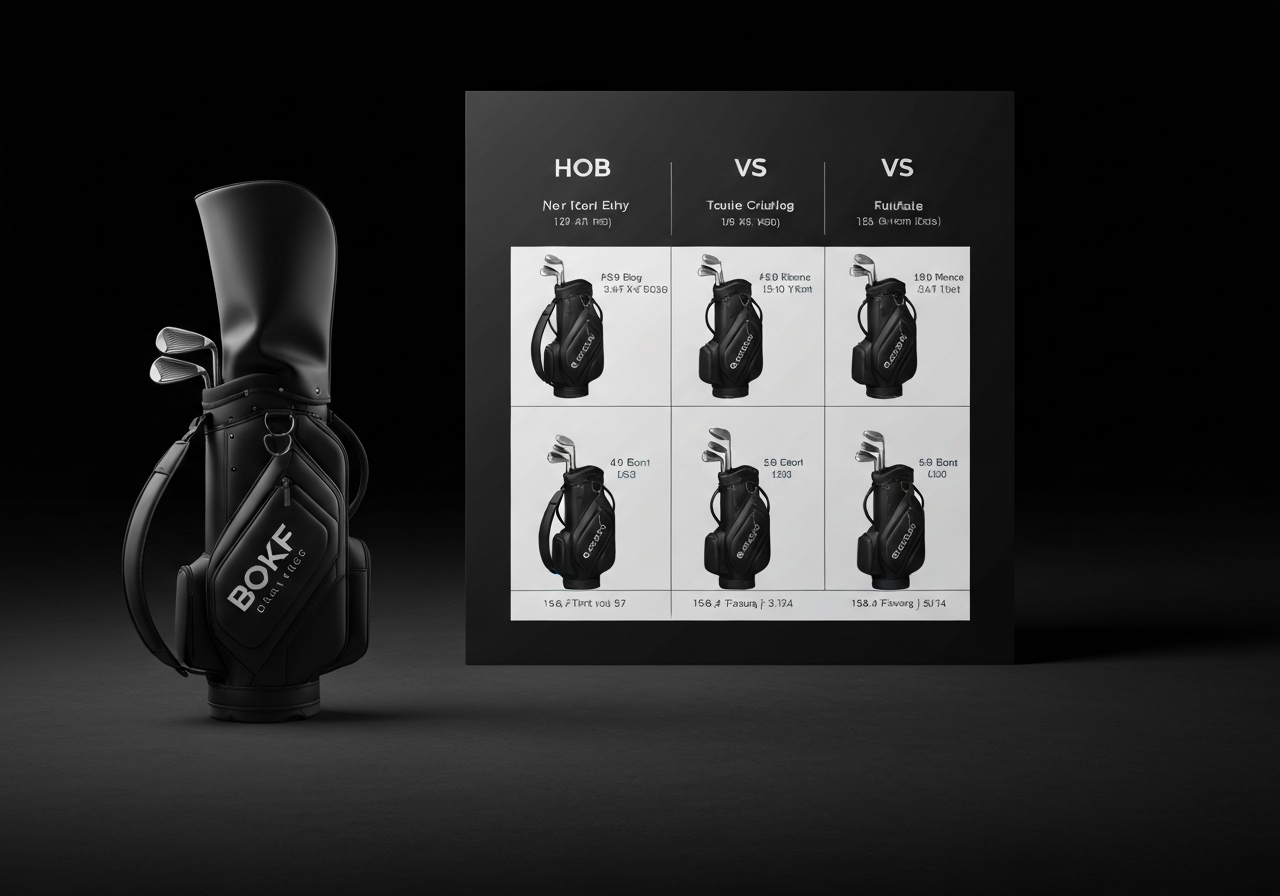 Weight and pocket count comparison chart for Motocaddy Dry Series and rival cart bags