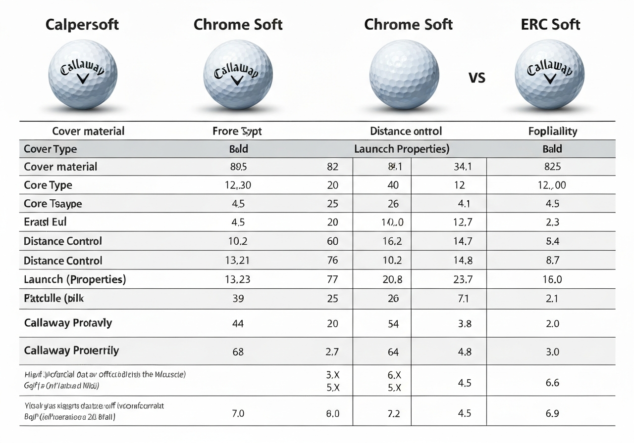 Table comparing compression, cover, and price of senior-friendly Callaway balls