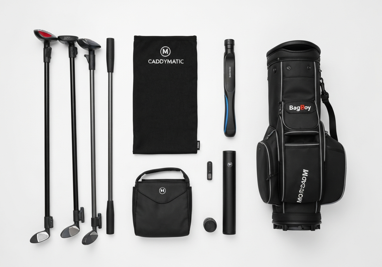 2024 golf trolley comparison chart featuring Caddymatic and competitors
