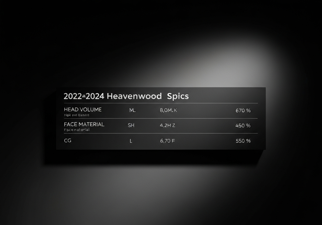 Table comparing Callaway Heavenwood specifications across recent model years