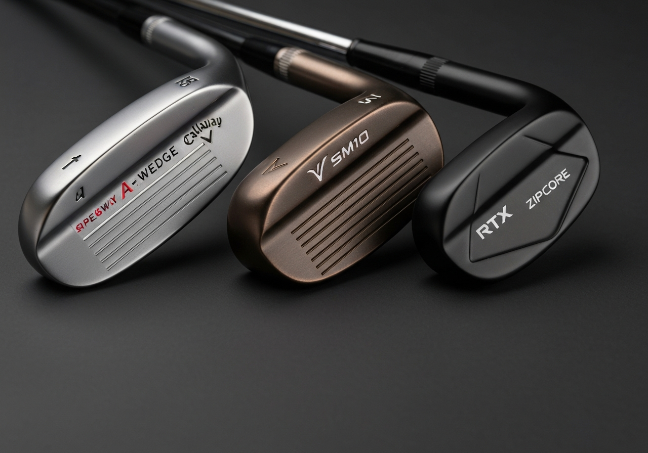 Table comparing wedge loft options: Callaway A wedge 50-54Â°, Vokey SM10, RTX ZipCore