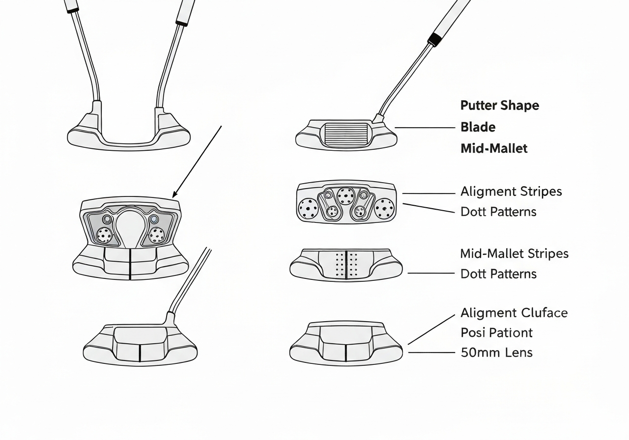 Odyssey putter head shape comparison blade vs mallet