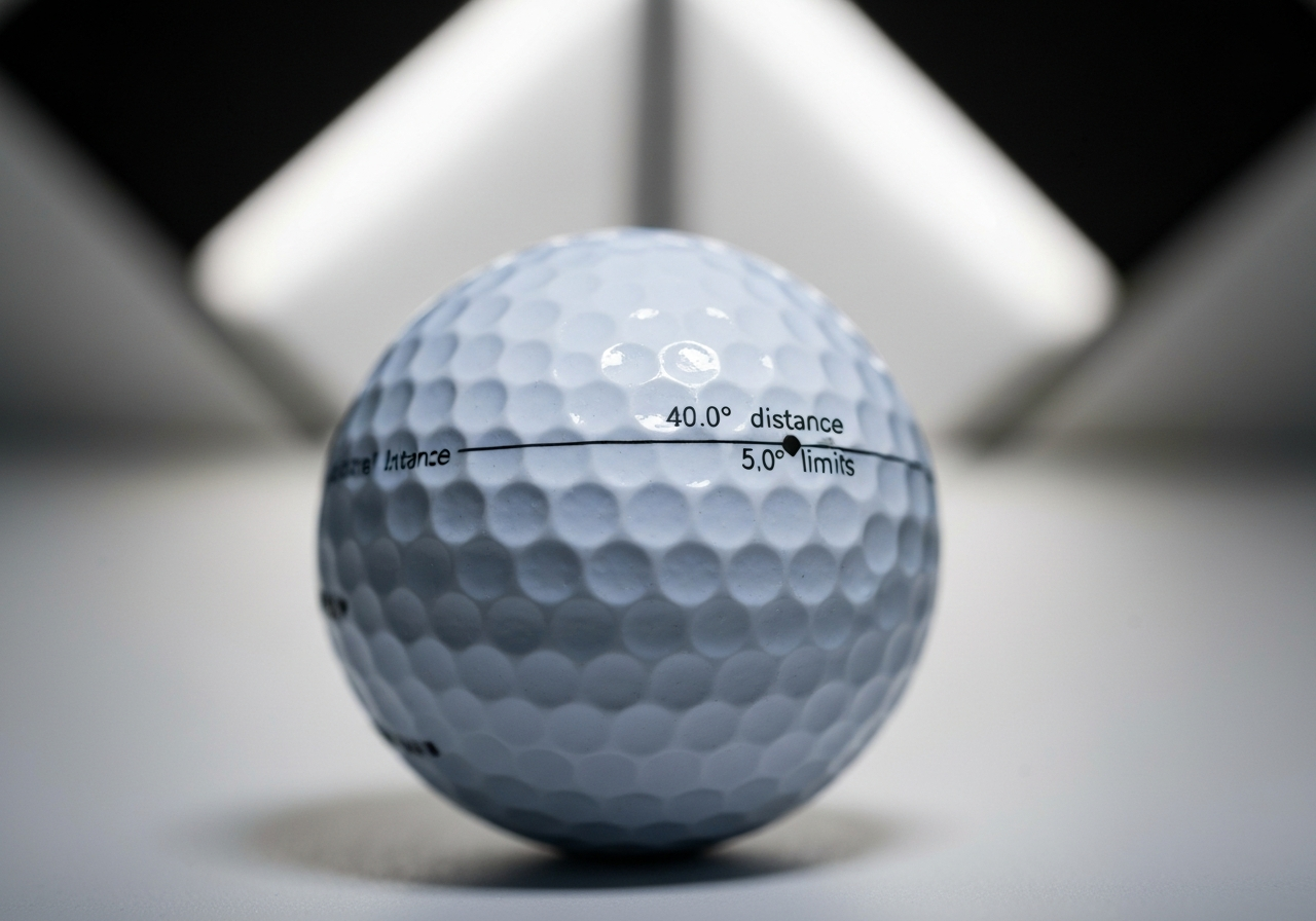 Graph of USGA distance and velocity limits for golf balls