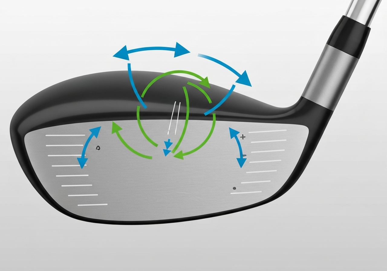 Loft adjustment diagram illustrating launch angle and spin changes with D and S settings