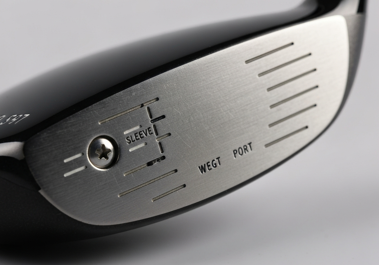 M6 driver hosel diagram with loft adjustment marks and weight port locations