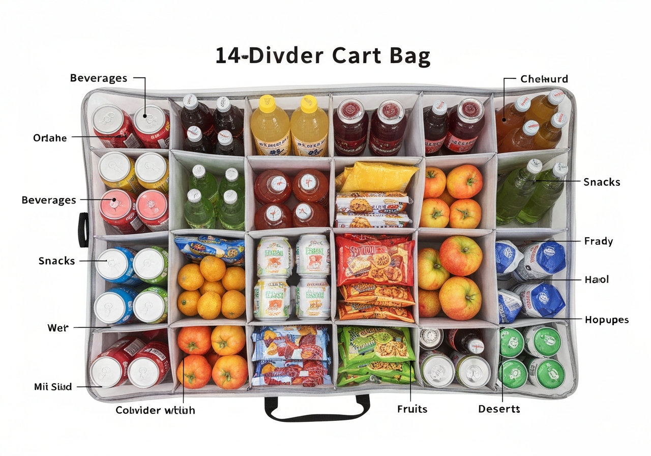 diagram of club arrangement in golf cart bag