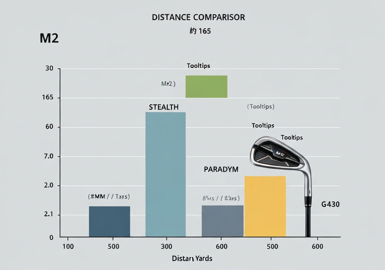 Bar chart of M2 irons distance versus 2024 gameâimprovement irons