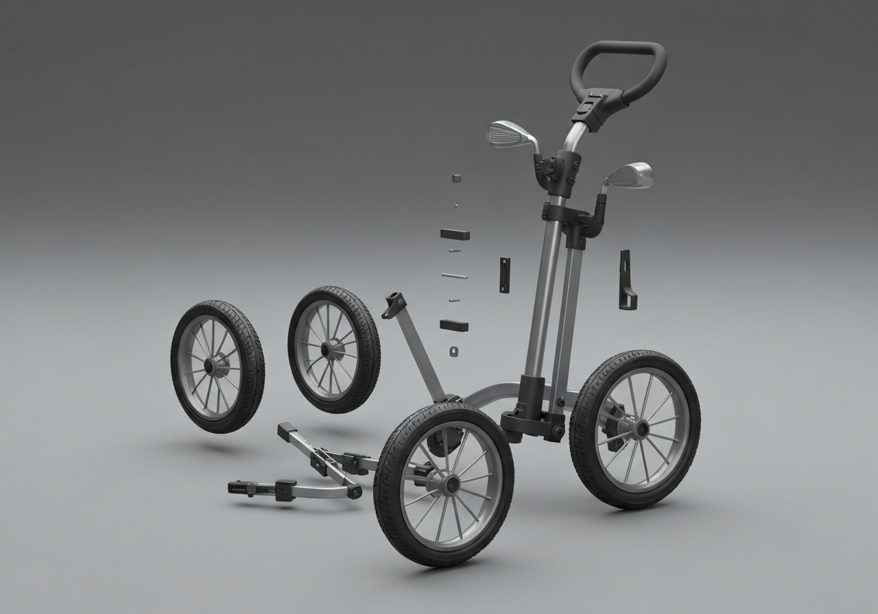 Diagram of Sun Mountain Reflex frame and folding system