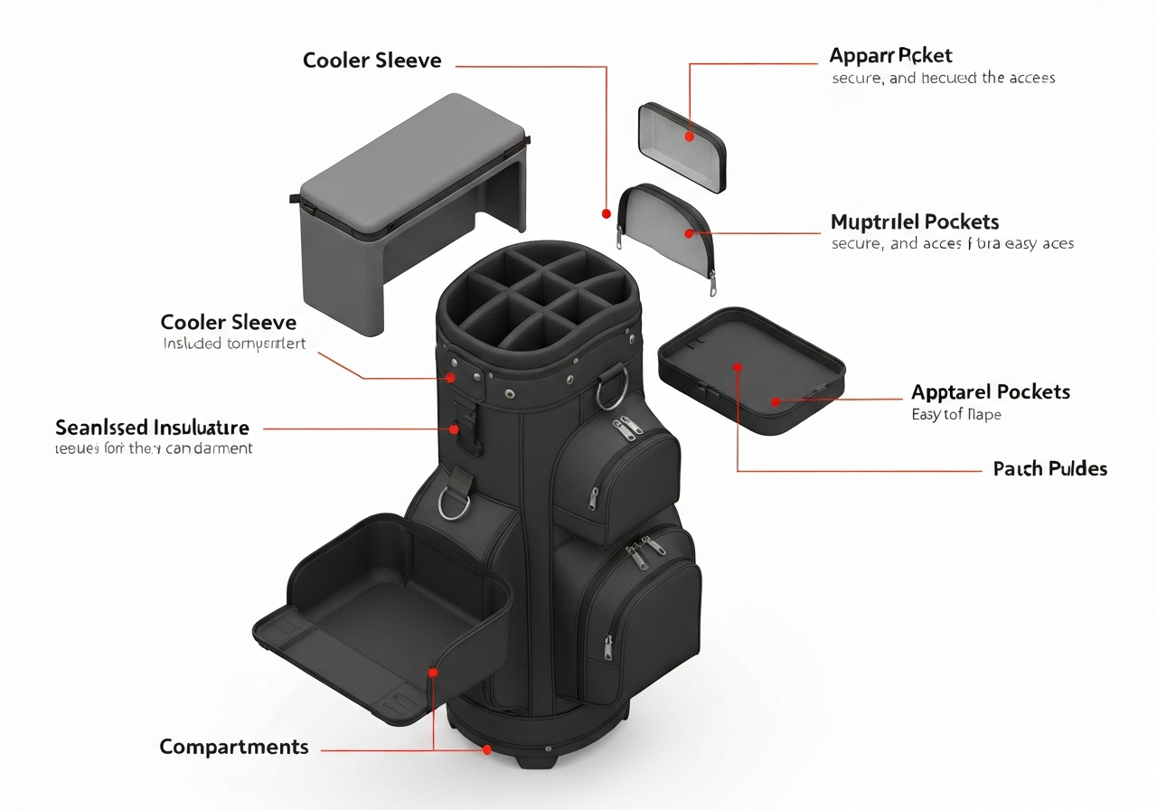 BagBoy Chiller Cart Bag Review: Cool Features Explored (2026) 1 Exploded view diagram of BagBoy Chiller Cart Bag compartments