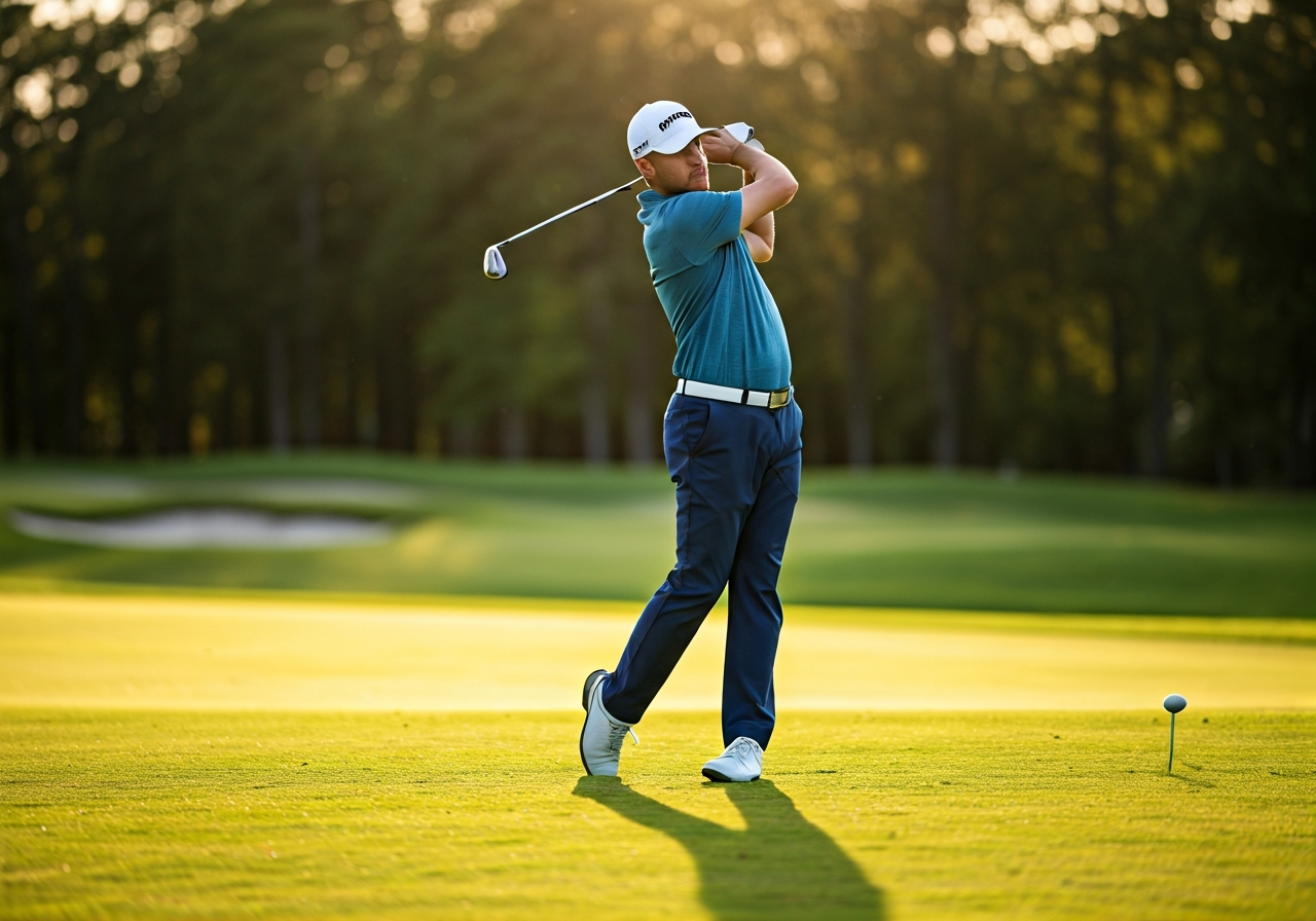 Golfer using Callaway Heavenwood with launch monitor showing ball speed and launch angle