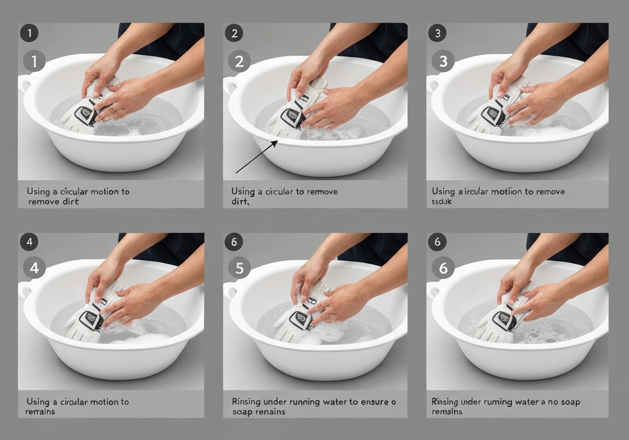 How to Clean Callaway Golf Gloves: Expert Care Instructions (2026) 1 Step-by-step hand washing golf gloves illustration