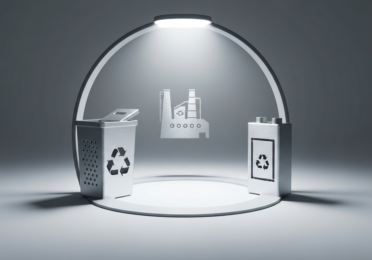Golf battery recycling process illustration
