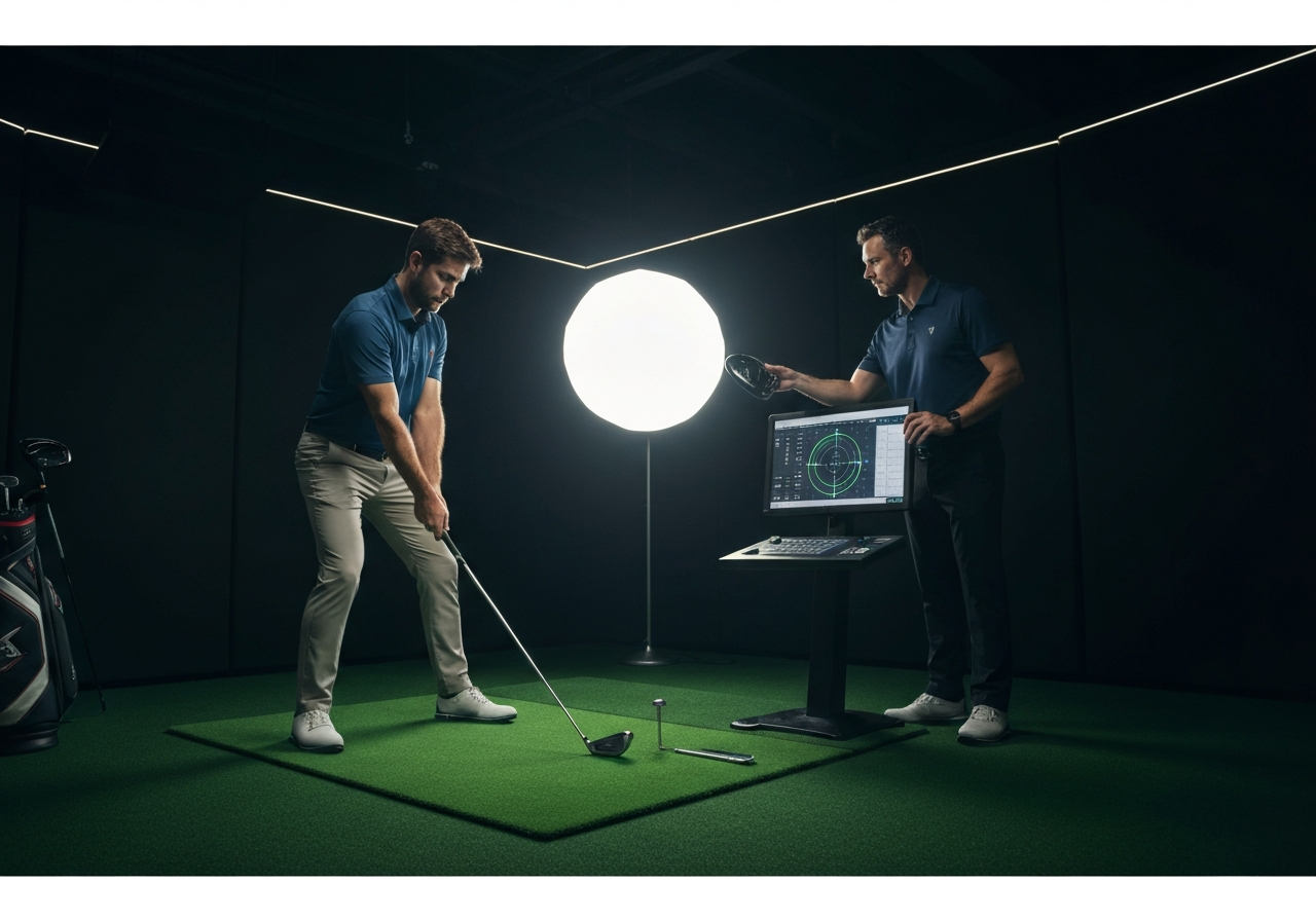 Custom golf club fitting session at a Taylormade studio