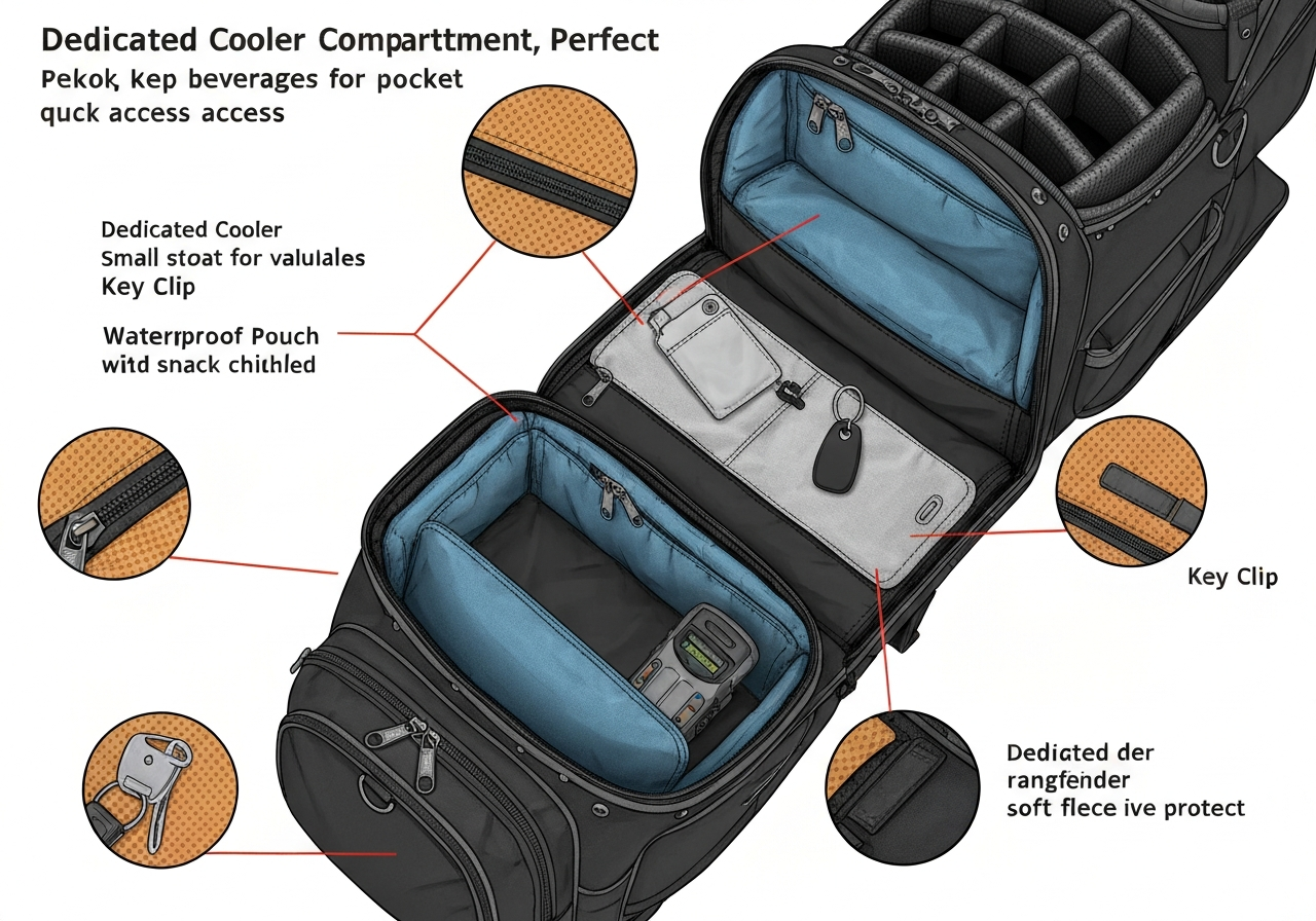 Cart bag storage pocket diagram