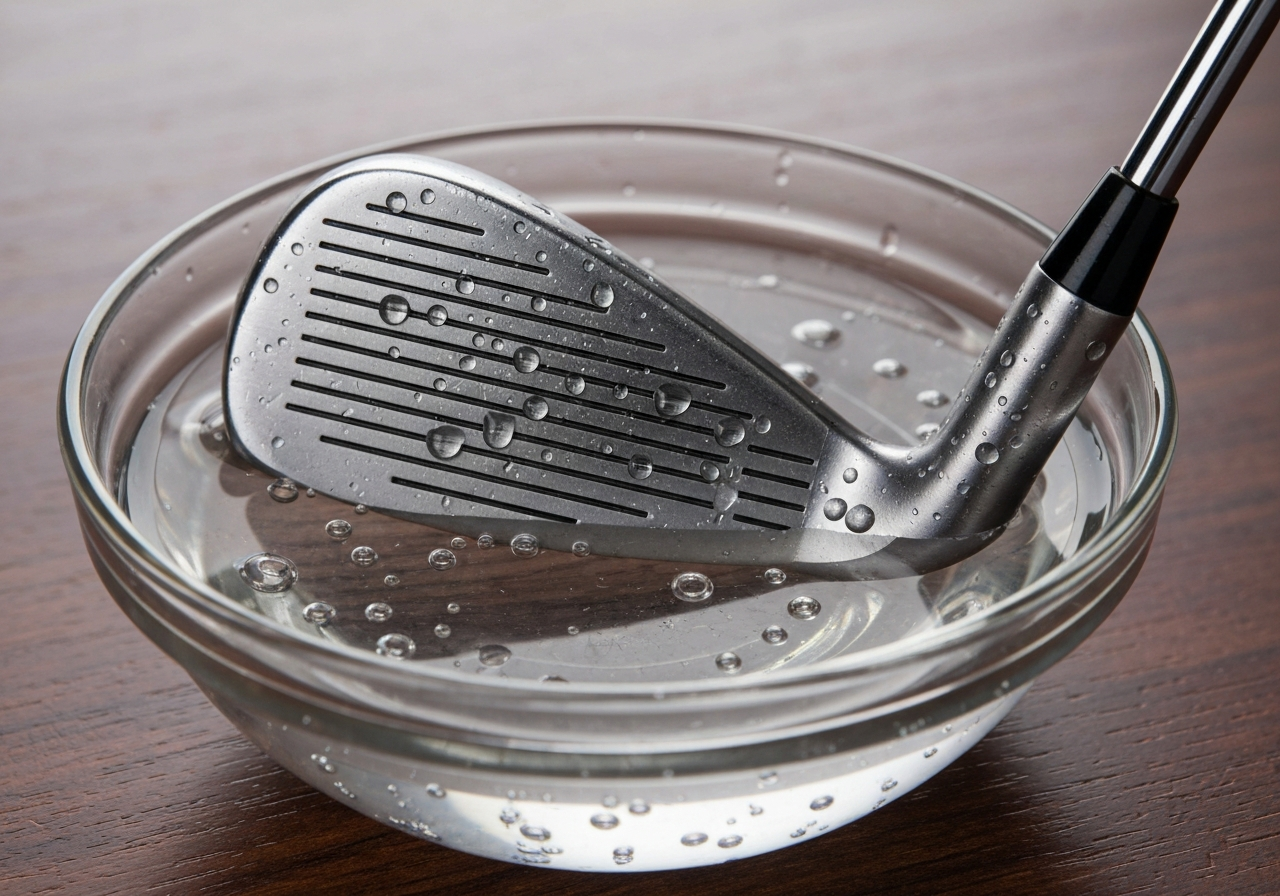 DIY vinegar rusting setup for golf wedges