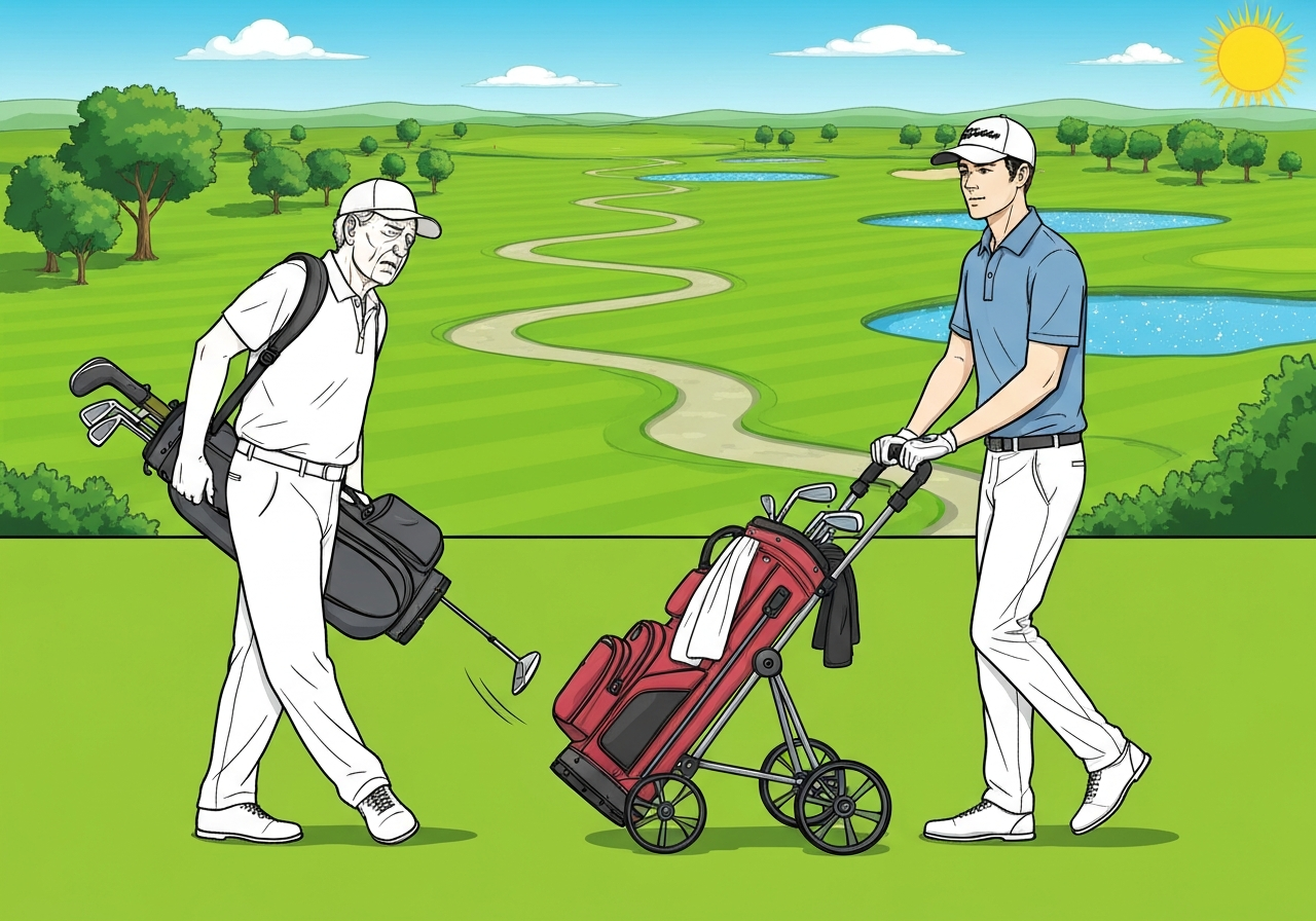 Best Compact Electric Golf Trolley: Space-Saving Solutions (2026) 1 Graph of reduced fatigue metrics with electric trolley use
