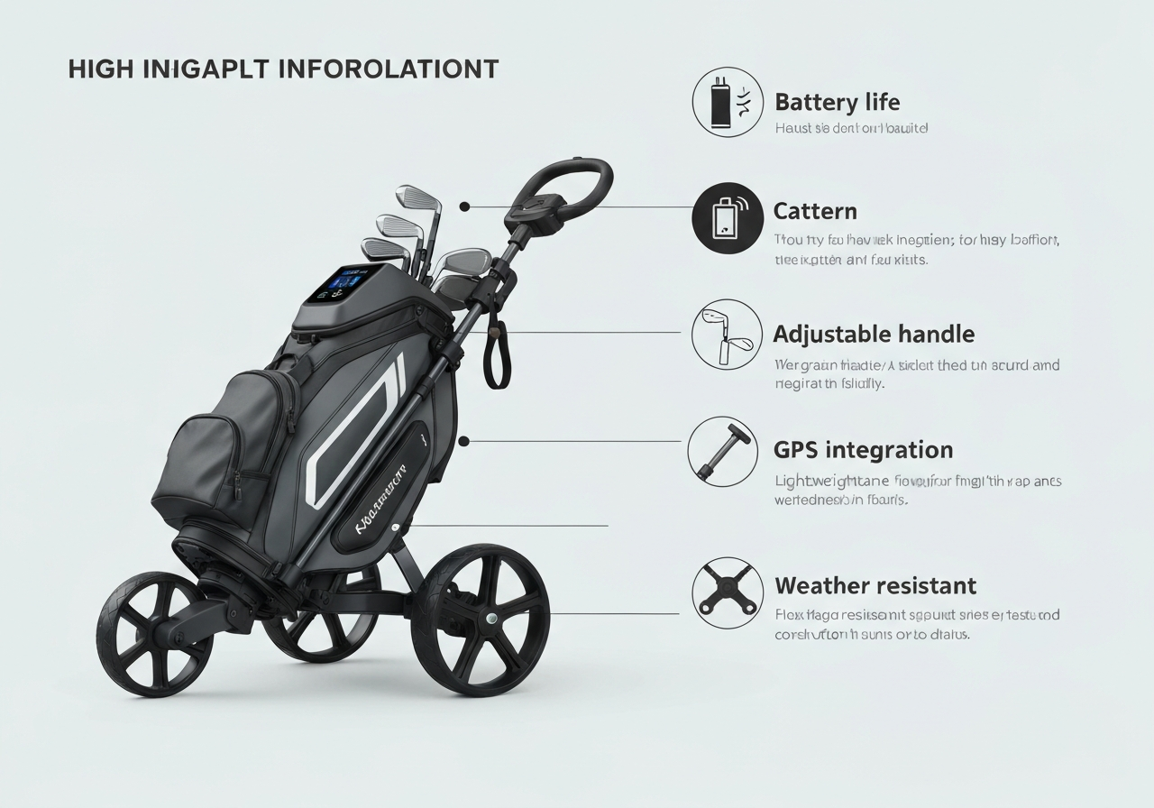 Bester Golf Trolley: Best German Models Reviewed (2026) 1 Golf trolley key features infographic 2026
