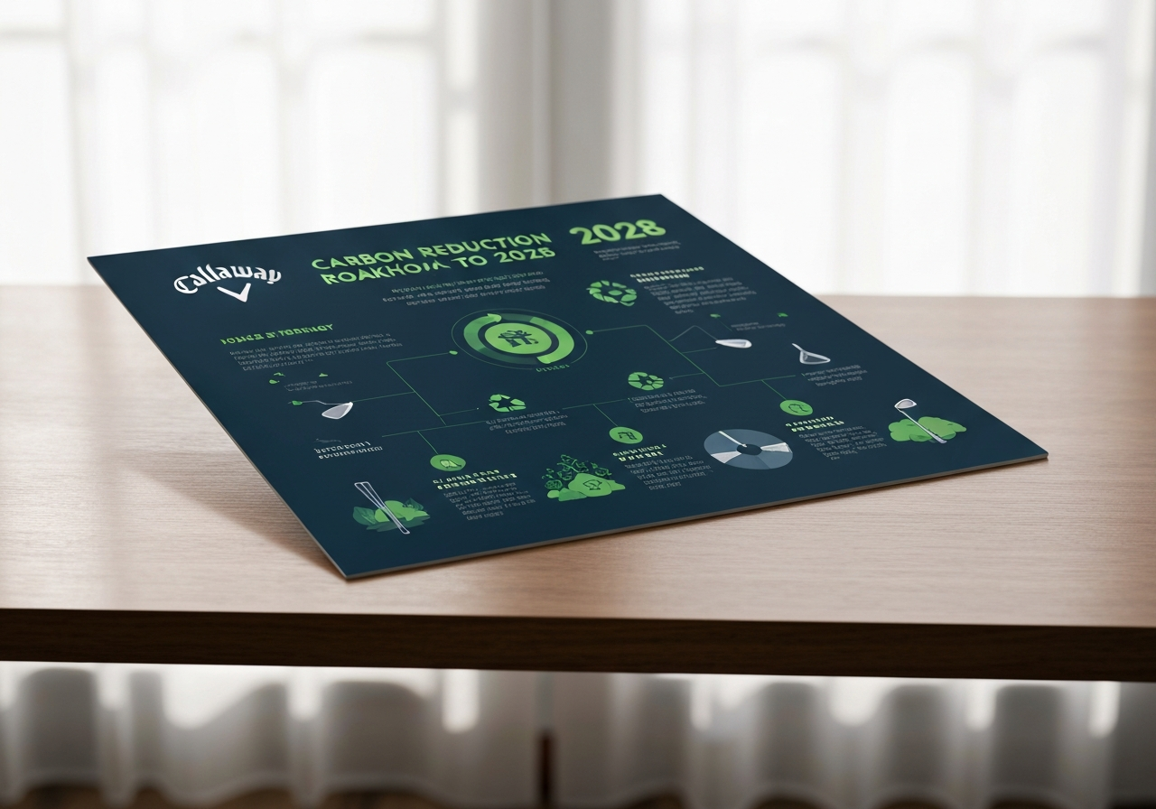 Callaway sustainability roadmap showing milestones toward a 30% emissions cut by 2028
