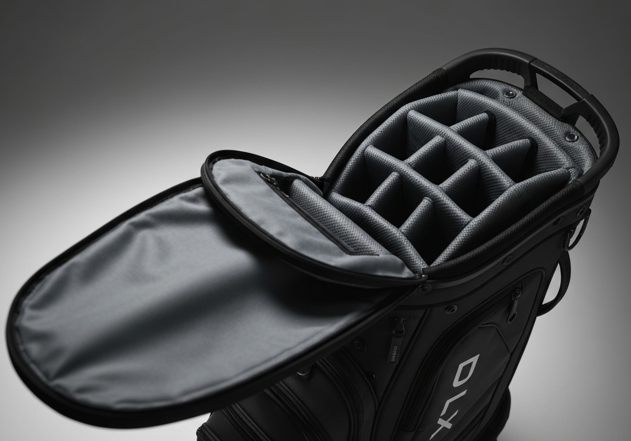 Ping DLX Cart Bag Review: Luxury Meets Functionality (2026) 1 Ping DLX Cart Bag storage layout with pocket sizes