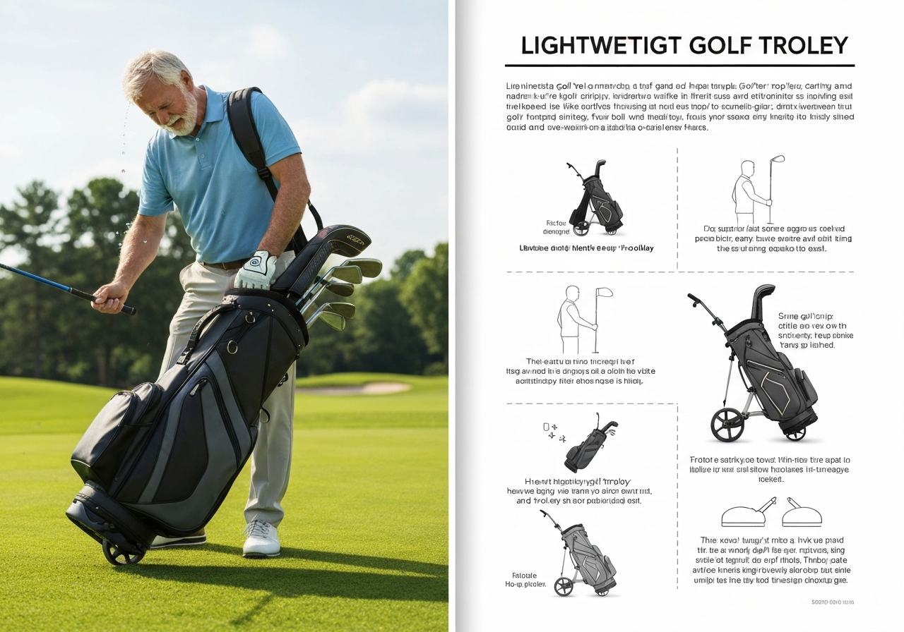Infographic of health benefits of a golf trolley bag